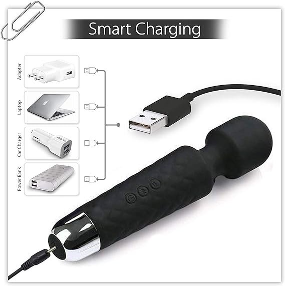 Cordless Rechargeable Handheld Personal Body Massager with Vibration, 8 Speeds, 20 Modes - Image 3