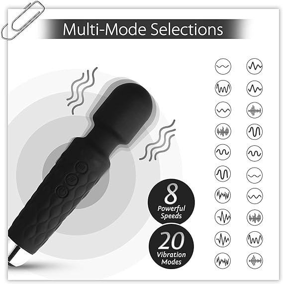 Cordless Rechargeable Handheld Personal Body Massager with Vibration, 8 Speeds, 20 Modes - Image 7