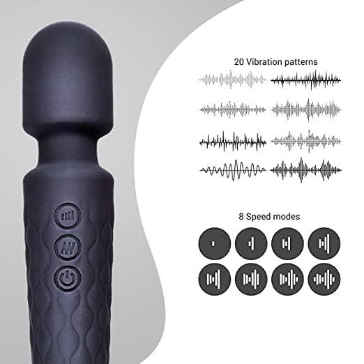 Cordless Rechargeable Handheld Personal Body Massager with Vibration, 8 Speeds, 20 Modes - Image 4